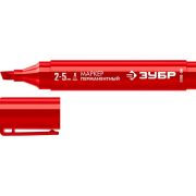 Маркер перманентный клиновидный красный МП-300К 2-5мм  ЗУБР